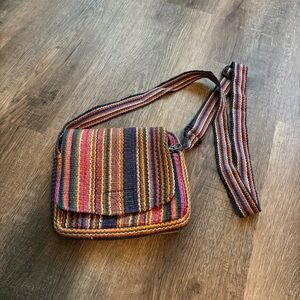 Vintage Colorful Striped Crossbody Bag